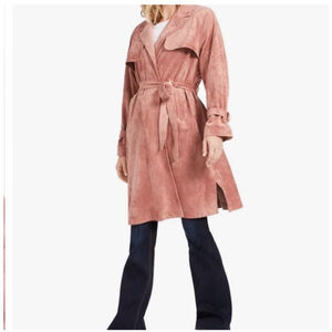 Women's Oat Trench Coat, Size M Dusty Rose
